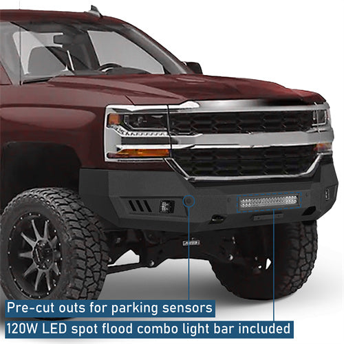 Rugged Full-Width Front Bumper(16-18 Chevy Silverado 1500) - ultralisk4x4