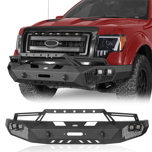 Full Width Front Bumper w/Grill Guard(09-14 Ford F-150, Excluding Raptor) - Ultralisk4x4