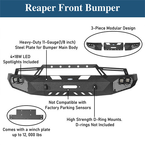 Full Width Front Bumper w/Grill Guard(09-14 Ford F-150, Excluding Raptor) - Ultralisk4x4
