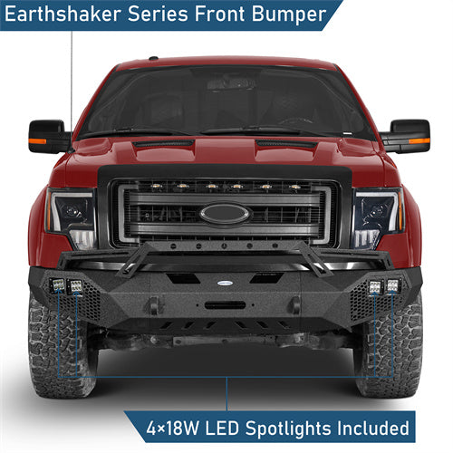 Full Width Front Bumper w/Grill Guard(09-14 Ford F-150, Excluding Raptor) - Ultralisk4x4