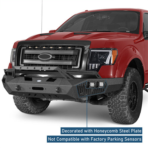 Full Width Front Bumper w/Grill Guard(09-14 Ford F-150, Excluding Raptor) - Ultralisk4x4