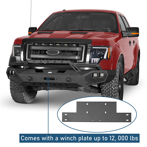 Full Width Front Bumper w/Grill Guard(09-14 Ford F-150, Excluding Raptor) - Ultralisk4x4