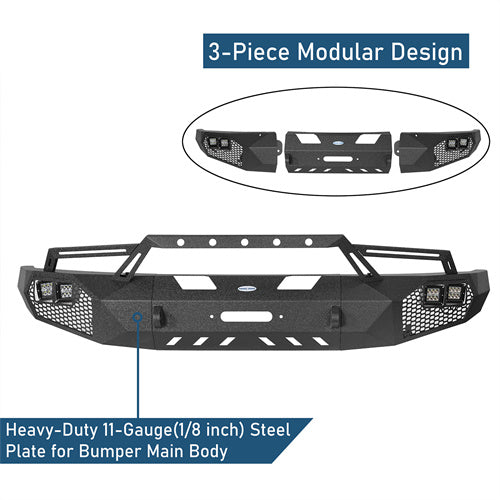 Full Width Front Bumper w/Grill Guard(09-14 Ford F-150, Excluding Raptor) - Ultralisk4x4