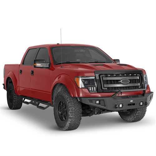 Full Width Front Bumper with Angled Hoop(09-14 Ford F-150,Excluding Raptor) - ultralisk4x4