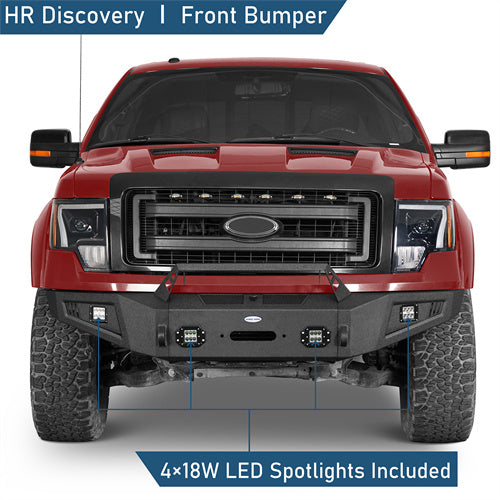 Full Width Front Bumper with Angled Hoop(09-14 Ford F-150,Excluding Raptor) - ultralisk4x4