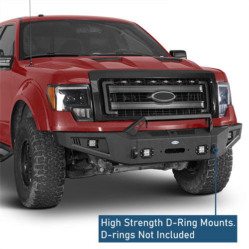 Full Width Front Bumper with Angled Hoop(09-14 Ford F-150,Excluding Raptor) - ultralisk4x4
