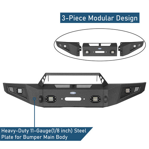 Full Width Front Bumper with Angled Hoop(09-14 Ford F-150,Excluding Raptor) - ultralisk4x4