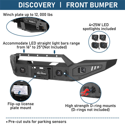 Discovery Ⅰ Full-Width Front Bumper For 2014-2015 GMC Sierra 1500 - Ultralisk4x4
