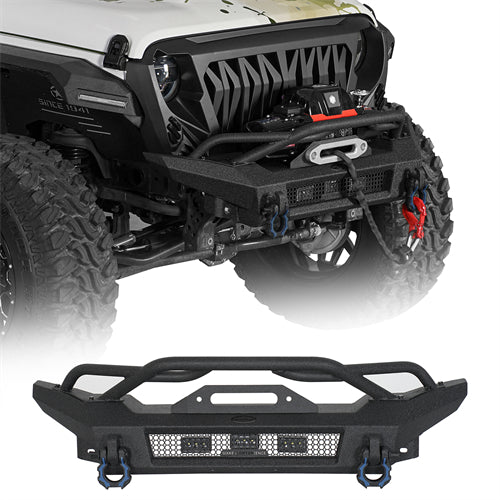 Horn Front Bumper For 2018-2025 Jeep Wrangler JL / Gladiator JT - Ultralisk4x4