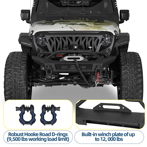 Horn Front Bumper For 2018-2025 Jeep Wrangler JL / Gladiator JT - Ultralisk4x4
