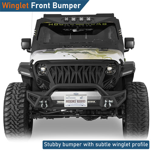 Winglet Stubby Front Bumper For 2018-2025 Jeep Wrangler JL & Gladiator JT - Ultralisk4x4