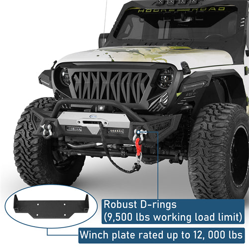 Winglet Stubby Front Bumper For 2018-2025 Jeep Wrangler JL & Gladiator JT - Ultralisk4x4