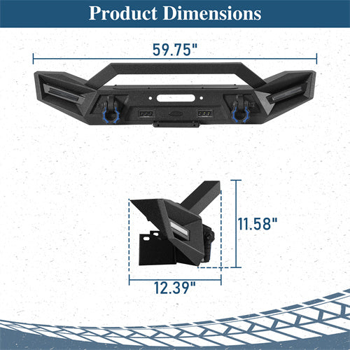 Off-road Front Bumper For 2018-2025 Jeep Wrangler JL & Gladiator JT - Ultralisk4x4