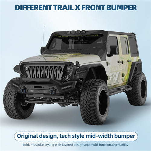 Off-road Front Bumper For 2018-2025 Jeep Wrangler JL & Gladiator JT - Ultralisk4x4