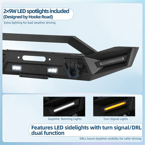 Off-road Front Bumper For 2018-2025 Jeep Wrangler JL & Gladiator JT - Ultralisk4x4