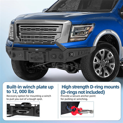 Road Trip Front Bumper w/ Winch Plate For 2017-2024 Nissan Titan (Excluding Titan XD) - Ultralisk4x4