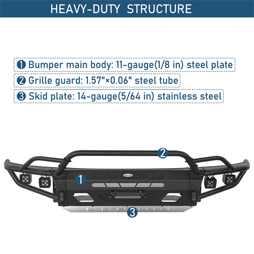Tube Front Bumper w/ 4 LED Spot Lights For 2008-2010 Porsche Cayenne 957 - Ultralisk4x4