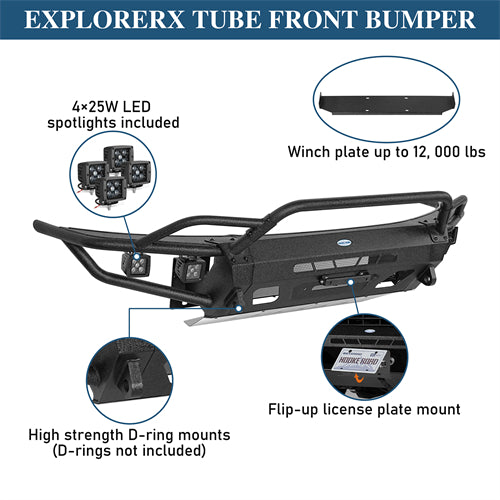 Tube Front Bumper w/ 4 LED Spot Lights For 2008-2010 Porsche Cayenne 957 - Ultralisk4x4