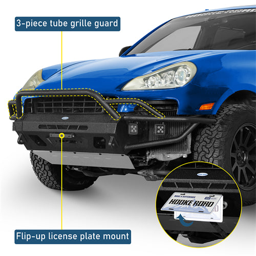Tube Front Bumper w/ 4 LED Spot Lights For 2008-2010 Porsche Cayenne 957 - Ultralisk4x4