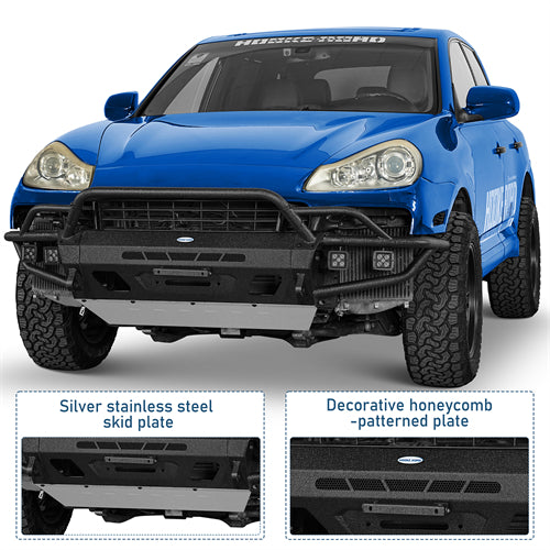Tube Front Bumper w/ 4 LED Spot Lights For 2008-2010 Porsche Cayenne 957 - Ultralisk4x4