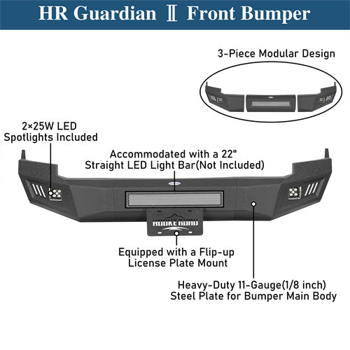 Road Trip Front Bumper w/ LED spotlights included For 2009-2012 Ram 1500 - Ultralisk4x4