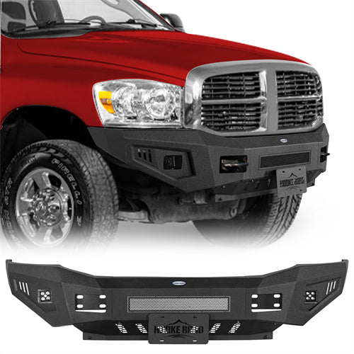 Road Trip Front Bumper w/ LED spotlights For 2006-2009 Ram 2500/3500 - Ultralisk4x4-u6483-1