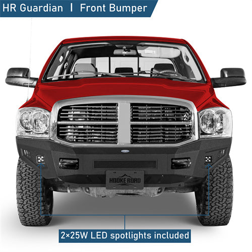 Road Trip Front Bumper w/ LED spotlights For 2006-2009 Ram 2500/3500 - Ultralisk4x4-u6483-4