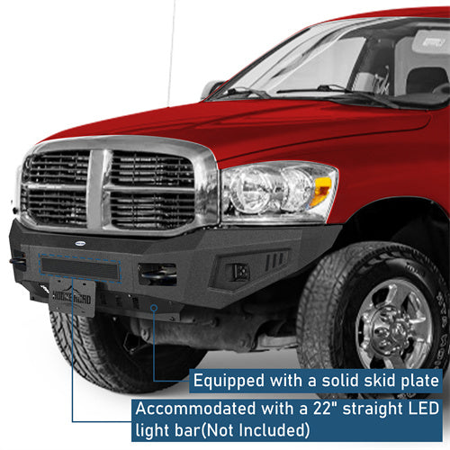 Road Trip Front Bumper w/ LED spotlights For 2006-2009 Ram 2500/3500 - Ultralisk4x4-u6483-6