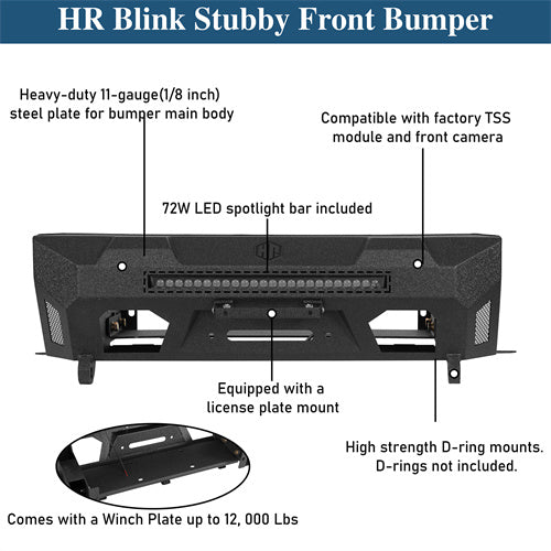 Aftermarket Blink Stubby Front Bumper For 2014-2024 Toyota 4Runner - Ultralisk4x4-u9819-10