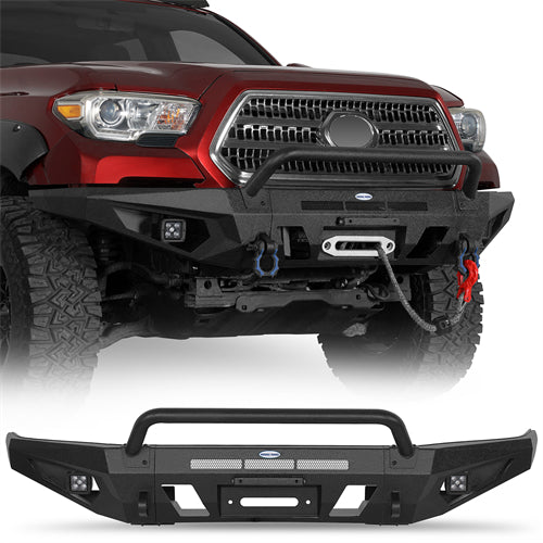 Front Bumper w/ LED Spotlights For 2016-2023 Toyota Tacoma - Ultralisk4x4
