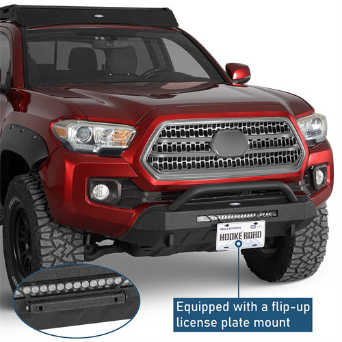 Blink Stubby Front Bumper w/ LED Spotlight Bar For 2016-2023 Toyota Tacoma - Ultralisk4x4
