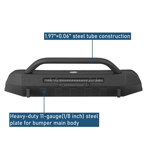 Blink Stubby Front Bumper w/ LED Spotlight Bar For 2016-2023 Toyota Tacoma - Ultralisk4x4