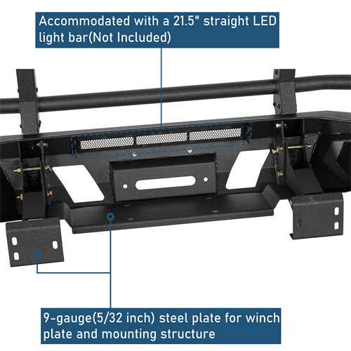 Road Trip Front Bumper w/ Grille Guard For 2016-2023 Toyota Tacoma - Ultralisk4x4-u4232-10