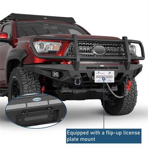 Road Trip Front Bumper w/ Grille Guard For 2016-2023 Toyota Tacoma - Ultralisk4x4-u4232-6