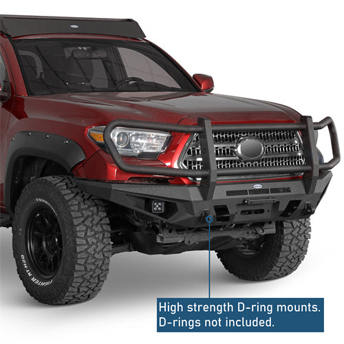 Road Trip Front Bumper w/ Grille Guard For 2016-2023 Toyota Tacoma - Ultralisk4x4-u4232-7