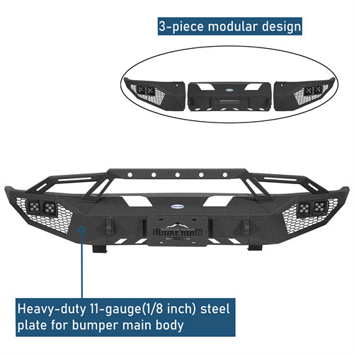 Off-Road Front Bumper w/ LED Lights For 2014-2021 Toyota Tundra F-350 - Ultralisk4x4-u5010-7
