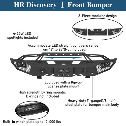 Off-Road Front Bumper w/ LED Lights For 2014-2021 Toyota Tundra F-350 - Ultralisk4x4-u5010-9