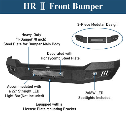 Toyota Tundra 2007-2013 Front Bumper Replacement Textured Black - ultralisk4x4