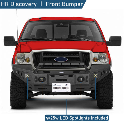Off Road Front Bumper w/ Winch Plate & LED Spotlights For 2004-2008 Ford F-150  - Ultralisk4x4