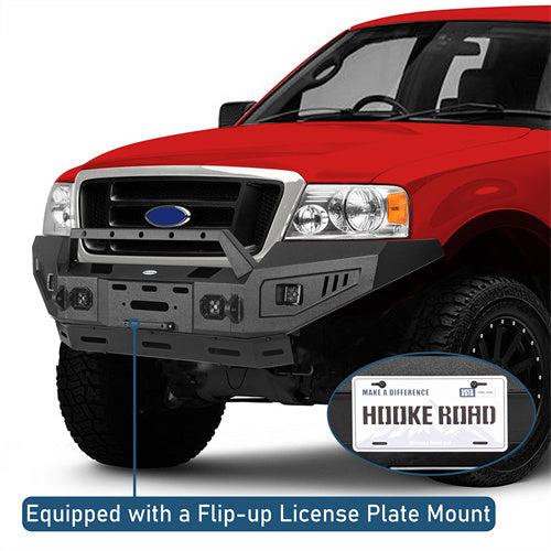Off Road Front Bumper w/ Winch Plate & LED Spotlights For 2004-2008 Ford F-150  - Ultralisk4x4