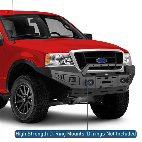 Off Road Front Bumper w/ Winch Plate & LED Spotlights For 2004-2008 Ford F-150  - Ultralisk4x4