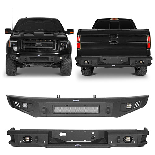 Ford F-150 Full Width Front Bumper & Rear Bumper for 2009-2014 Ford F-150 ultralisk4x4 ULB.8201+8203 1