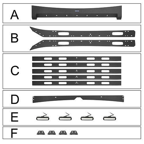 Front Bumper & Rear Bumper & Roof Rack Luggage Carrier for 2009-2014 Ford F-150 SuperCrew, Excluding Raptor ultralisk4x4 ULB.8205+8201+8203 34