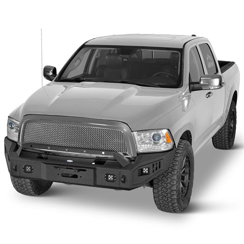 Road Trip Front Full-Width Bumper w/ LED Spotlights For 2009-2012 Ram 1500 - Ultralisk4x4-u6202-2