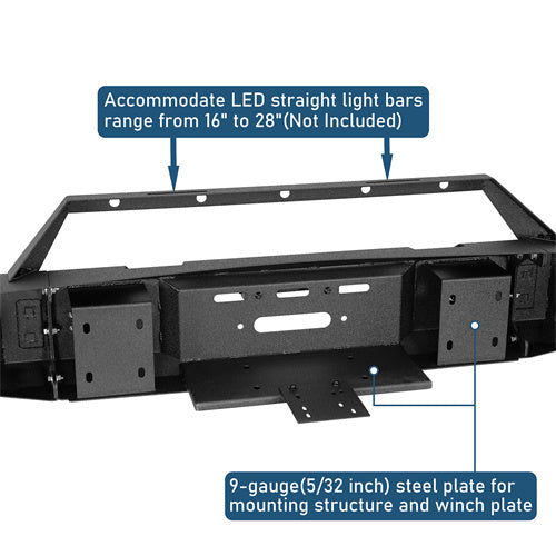 Road Trip Front Full-Width Bumper w/ LED Spotlights For 2009-2012 Ram 1500 - Ultralisk4x4-u6202-8