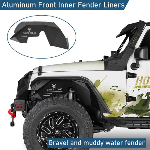 Aluminum Front Inner Fender Liners For 2007-2018 Jeep Wrangler JK - Ultralisk4x4
