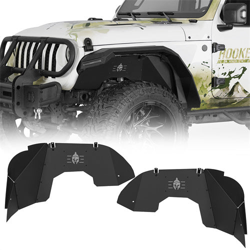Front Inner Fender Liners For 2018-2025 Jeep Wrangler JL / Gladiator JT (Excluding Rubicon 3.6L Engine) - Ultralisk4x4