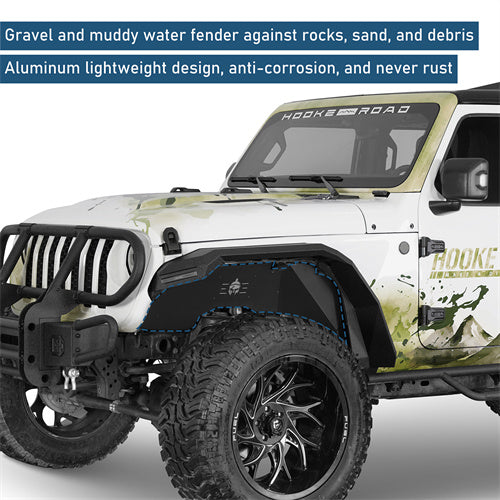 Front Inner Fender Liners For 2018-2025 Jeep Wrangler JL / Gladiator JT (Excluding Rubicon 3.6L Engine) - Ultralisk4x4