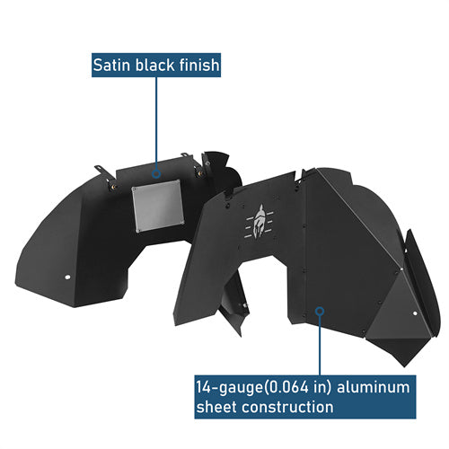 Front Inner Fender Liners For 2018-2025 Jeep Wrangler JL / Gladiator JT (Excluding Rubicon 3.6L Engine) - Ultralisk4x4