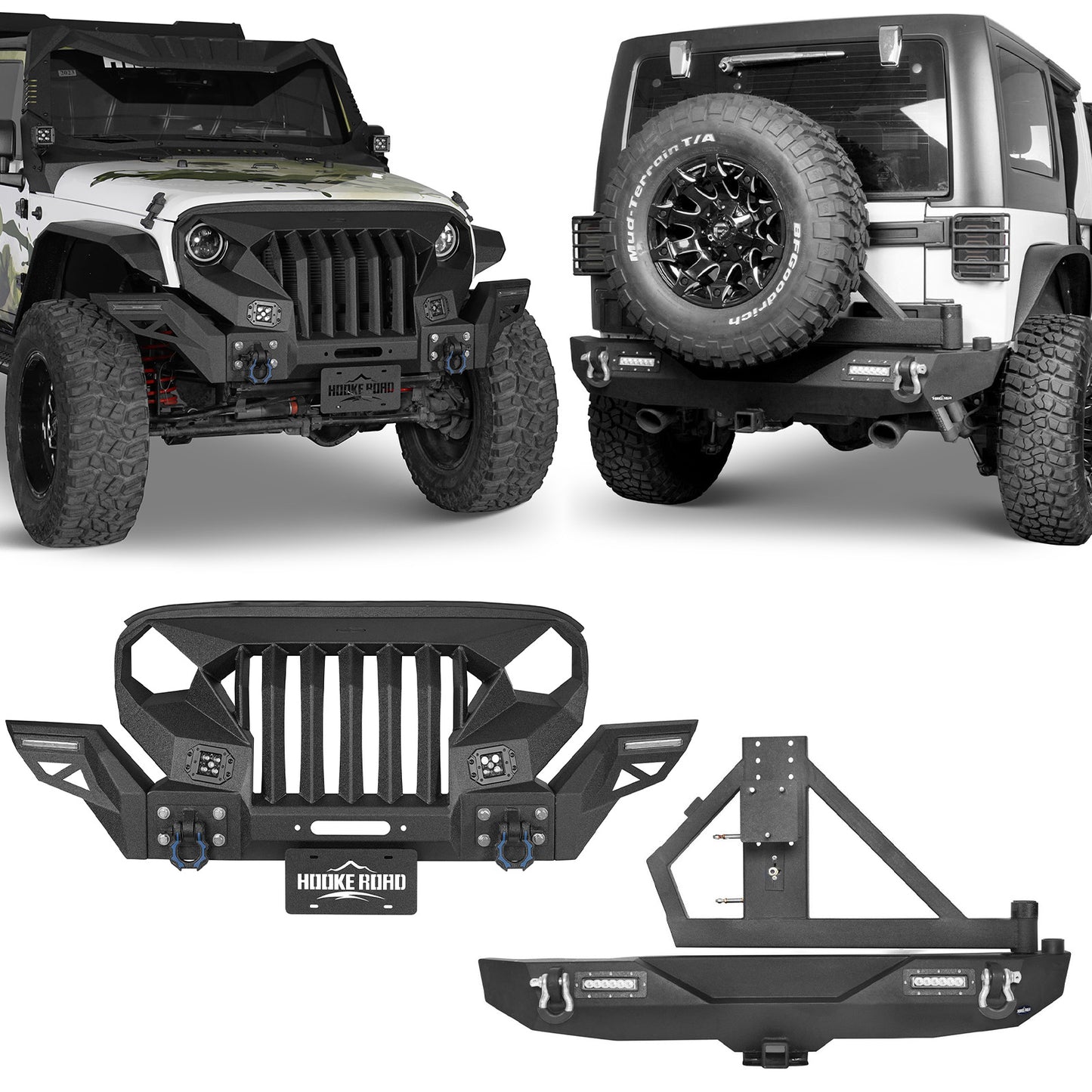 Mad Max Front Bumper & Rear Bumper w/Tire Carrier(07-18 Jeep Wrangler JK) - ultralisk4x4